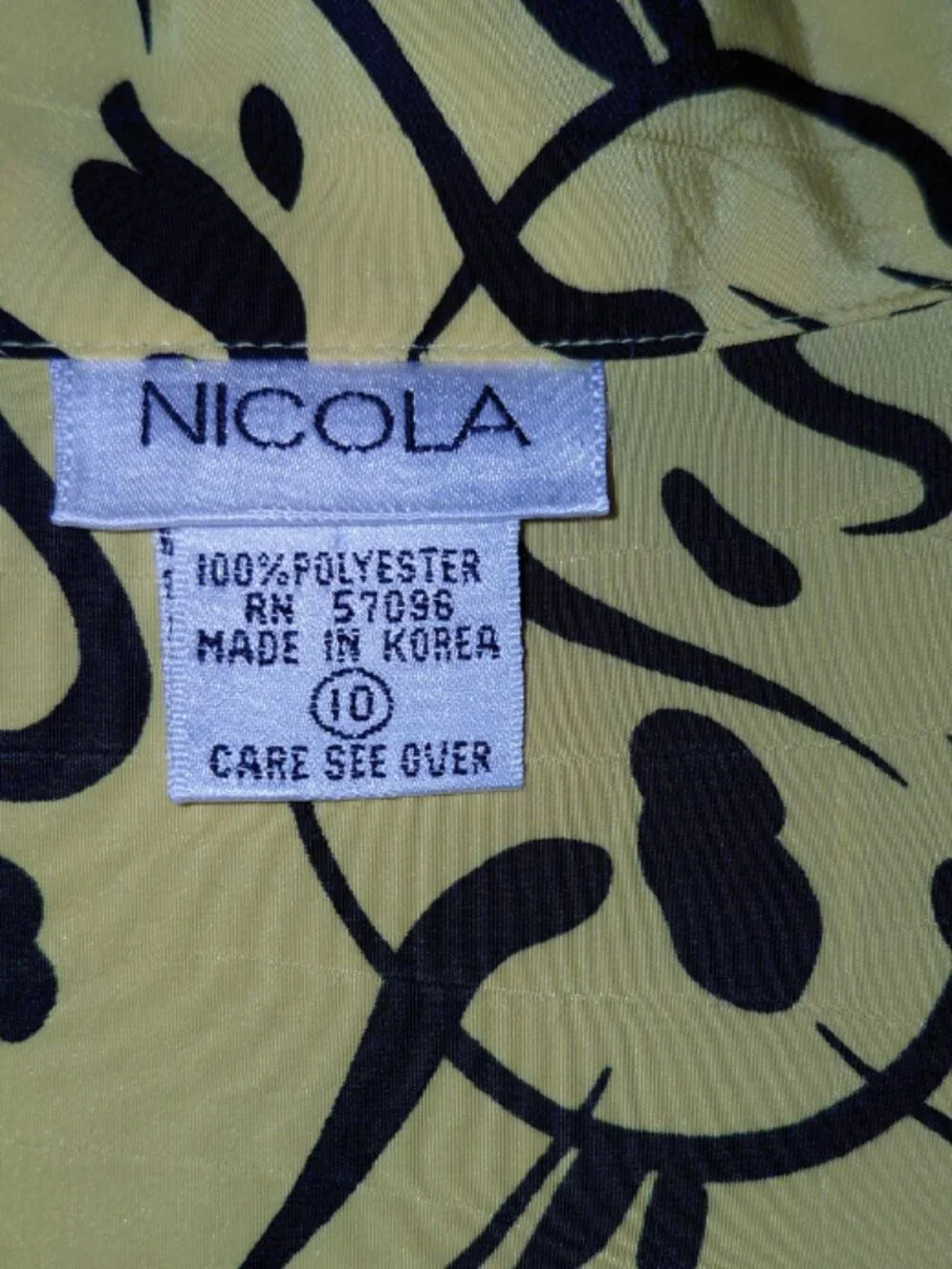 Nicola Vintage Abstract Blouse Made in Korea w/ Shoulder Pads Women's Size 10 - Picture 4 of 12